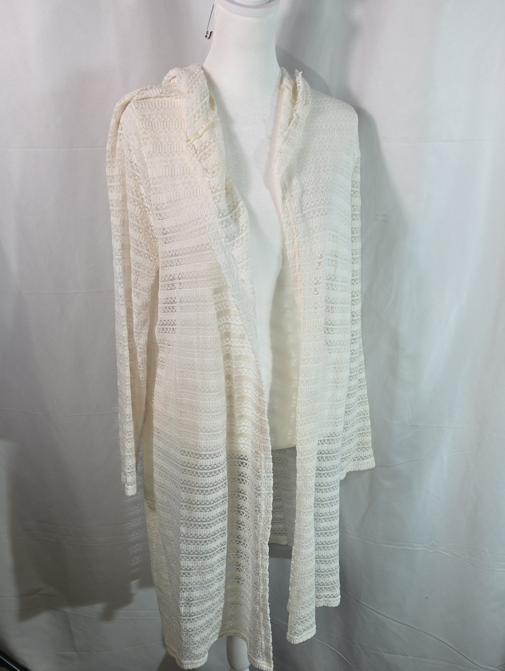 Almost Famous Cream Open-Knit Longline Cardigan